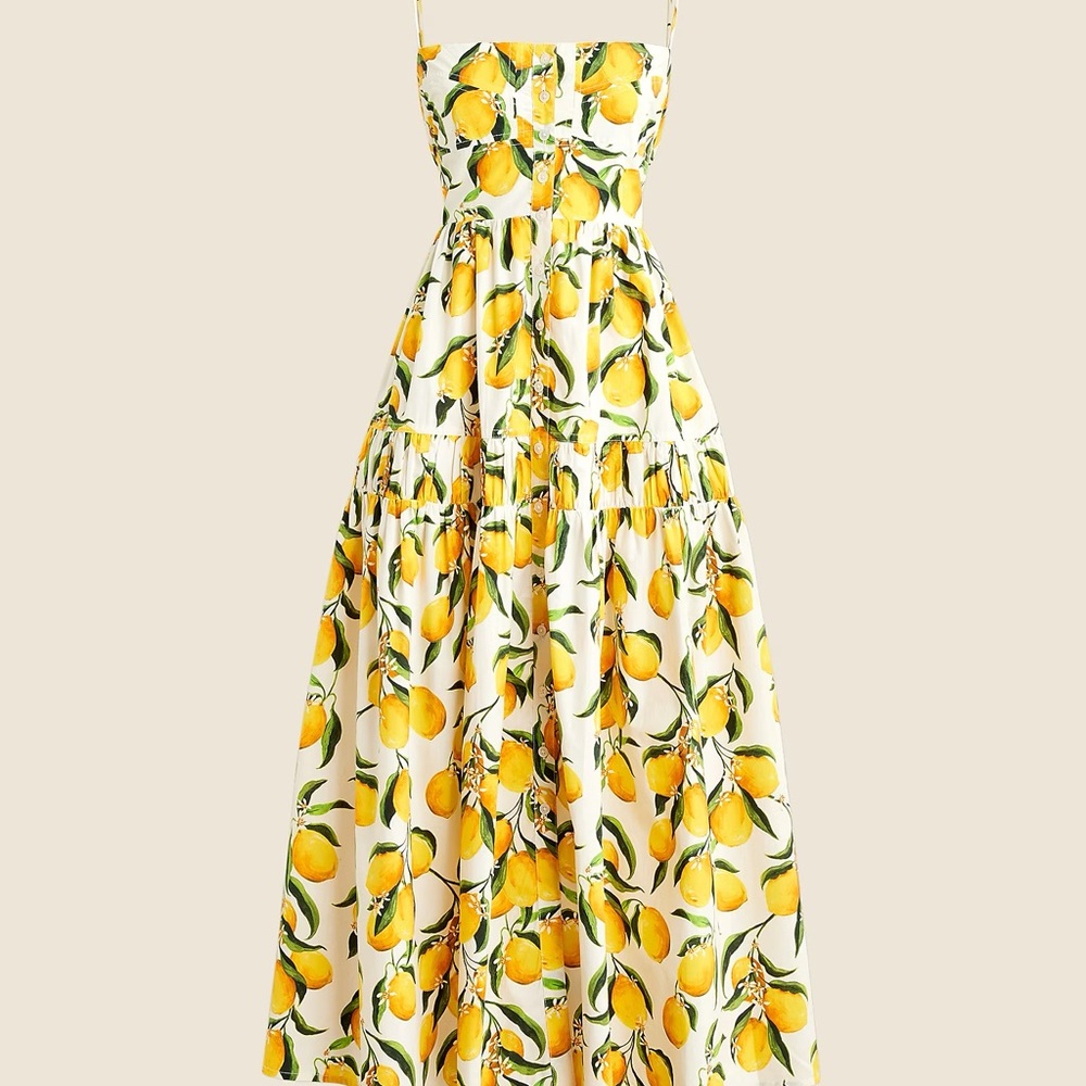 J Crew A-line midi dress in limoncello